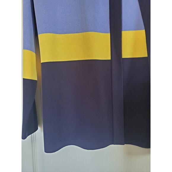 Exclusively Misook Purple Yellow Colorblock Open Front Cardigan Sweater Sz Small - Picture 7 of 11
